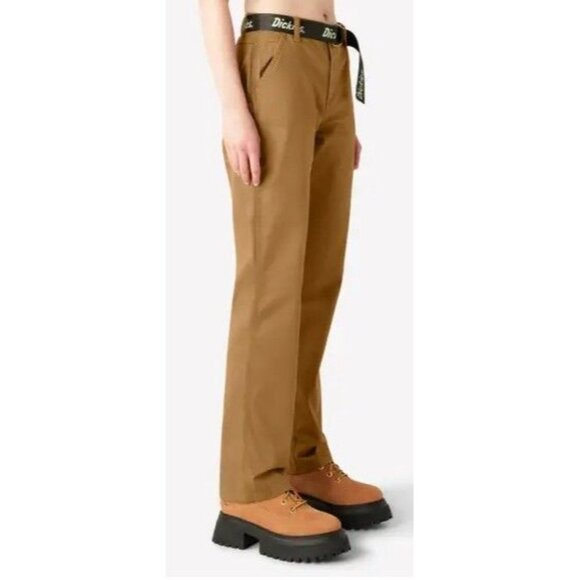 Dickies Brand Women's Relaxed Fit Carpenter Pants Brown Duck 27R - Picture 3 of 6